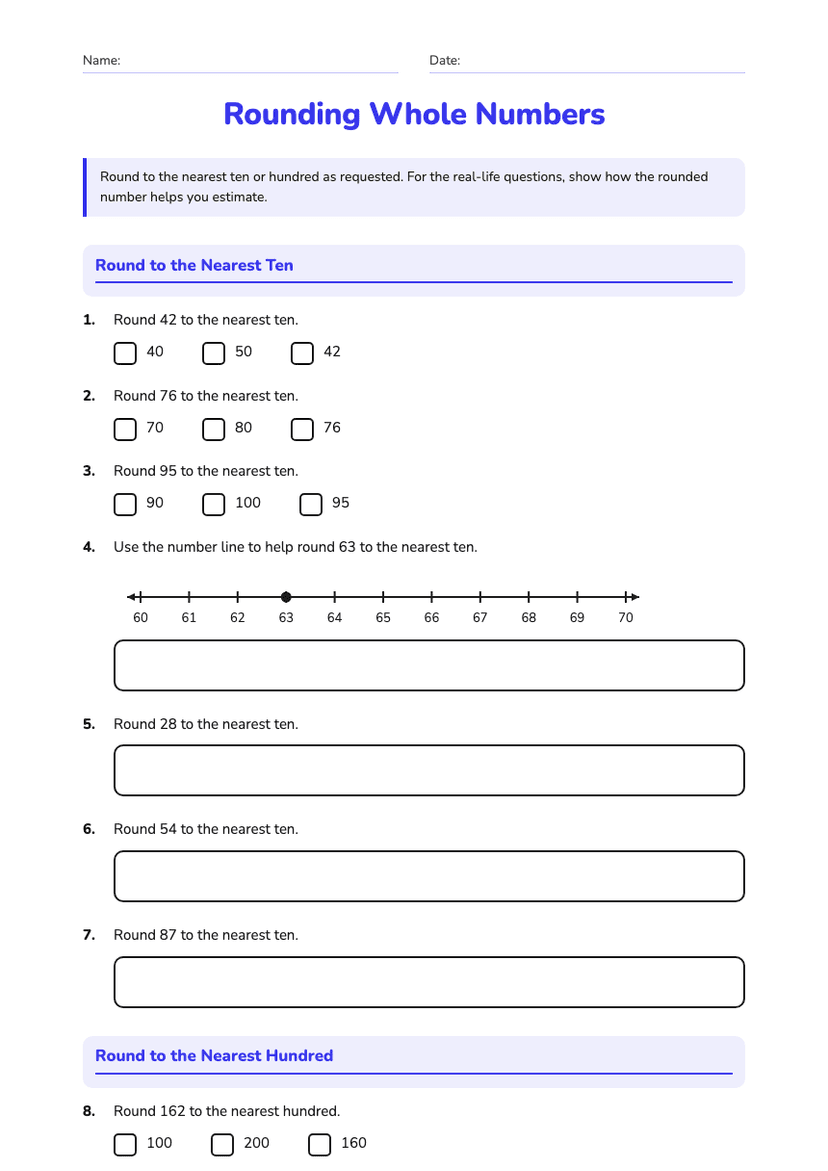 Rounding Whole Numbers