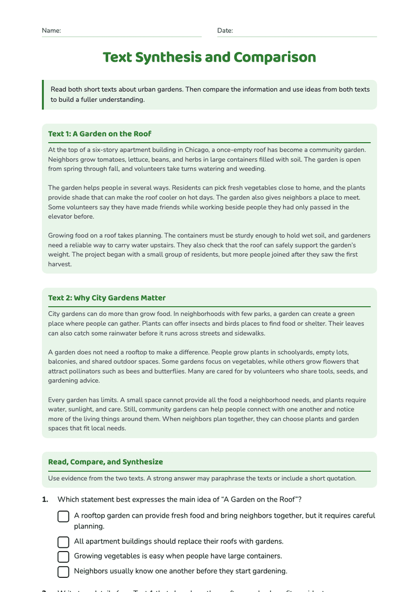 Text Synthesis and Comparison