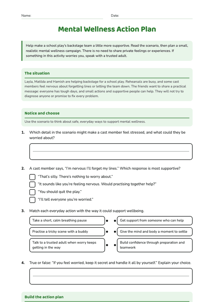 Mental Wellness Action Plan