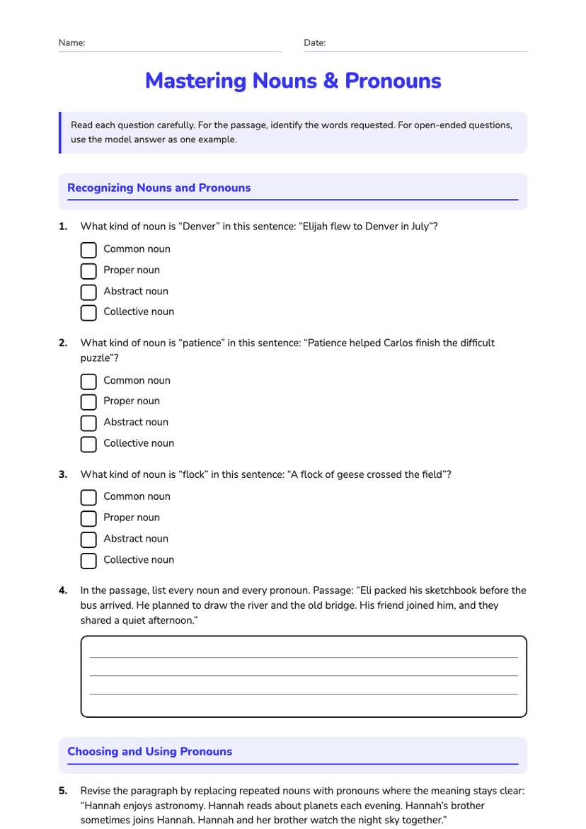 Mastering Nouns & Pronouns