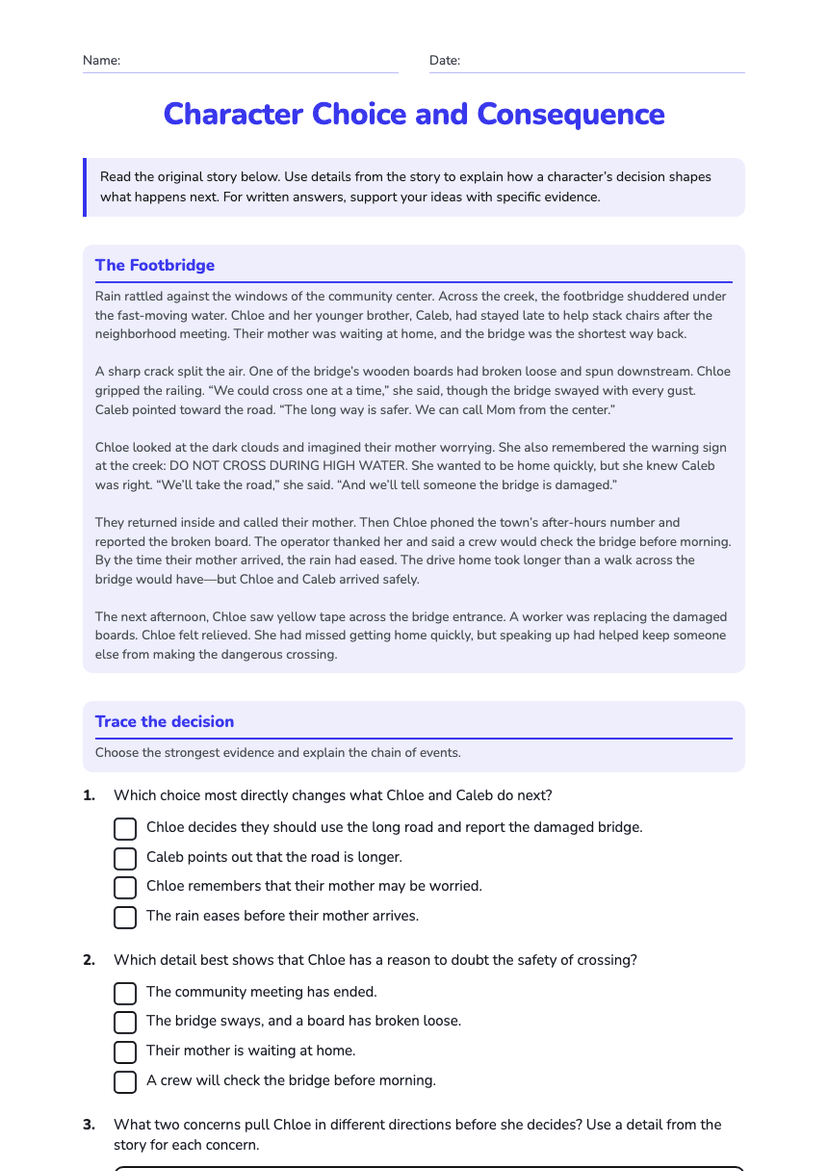 Character Choice and Consequence