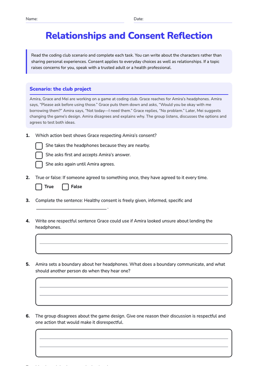 Relationships and Consent Reflection