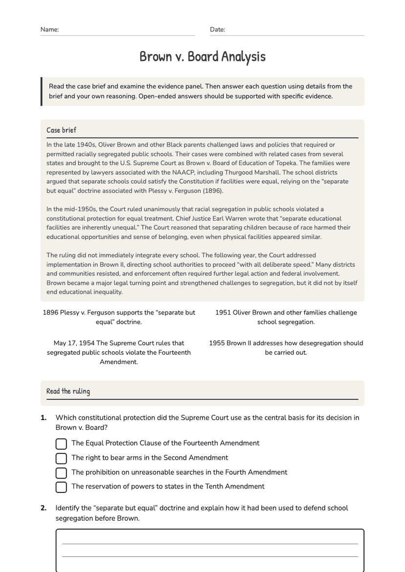 Brown v. Board Analysis