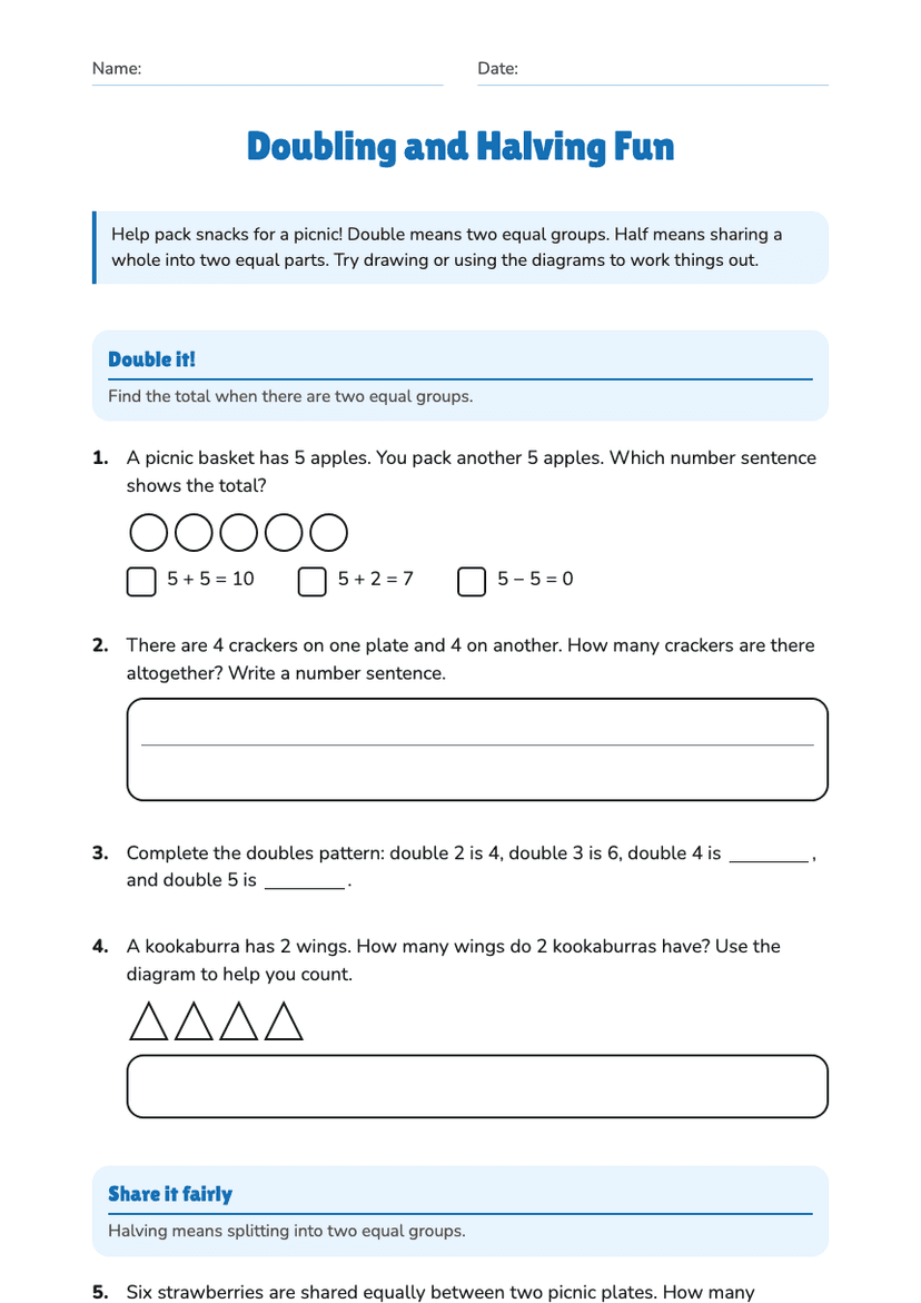 Doubling and Halving Fun
