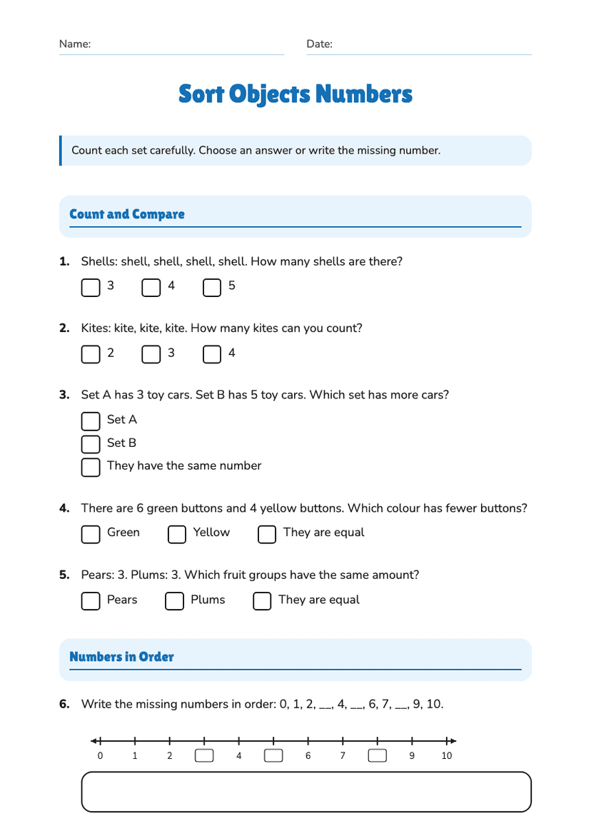 Sort Objects Numbers
