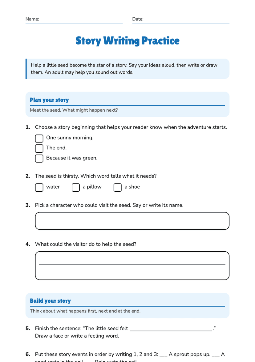 Story Writing Practice
