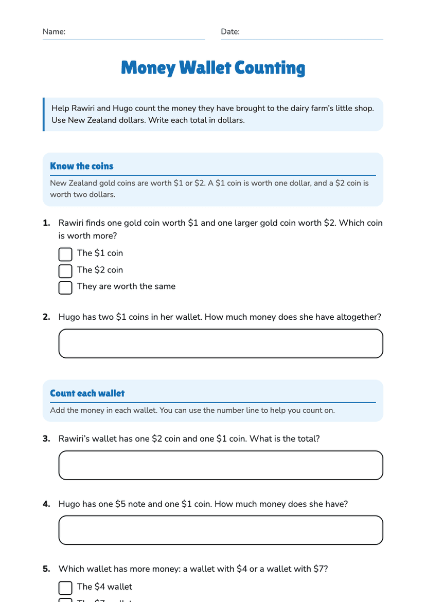 Money Wallet Counting