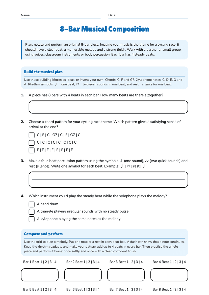 8-Bar Musical Composition