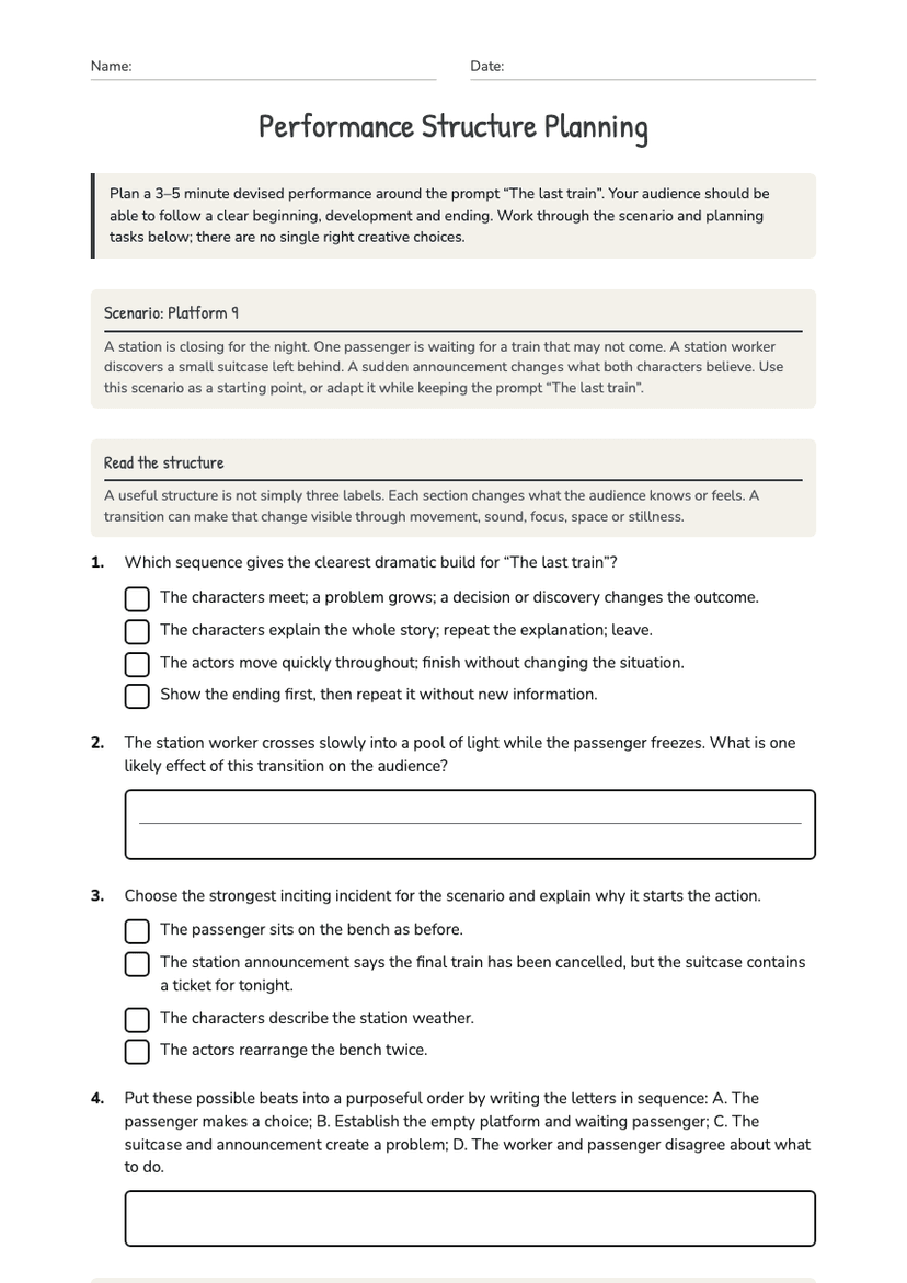 Performance Structure Planning