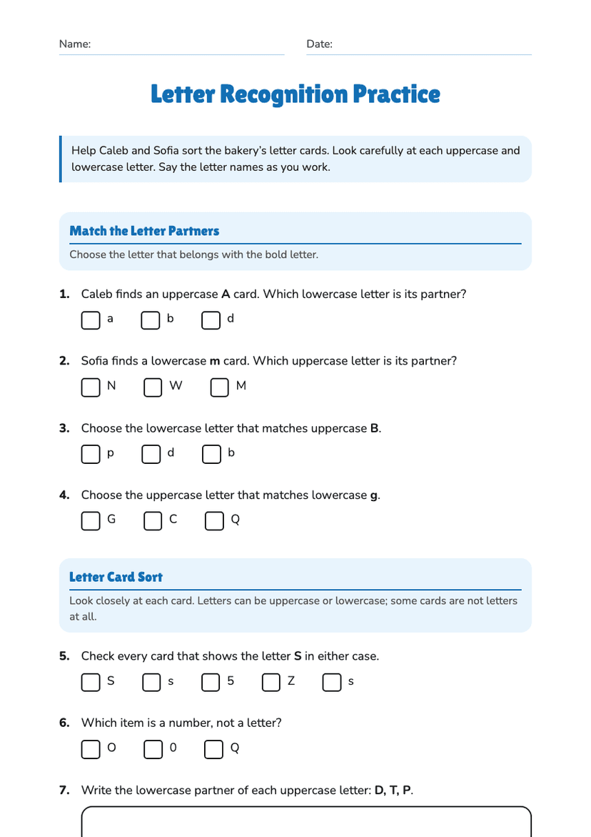 Letter Recognition Practice