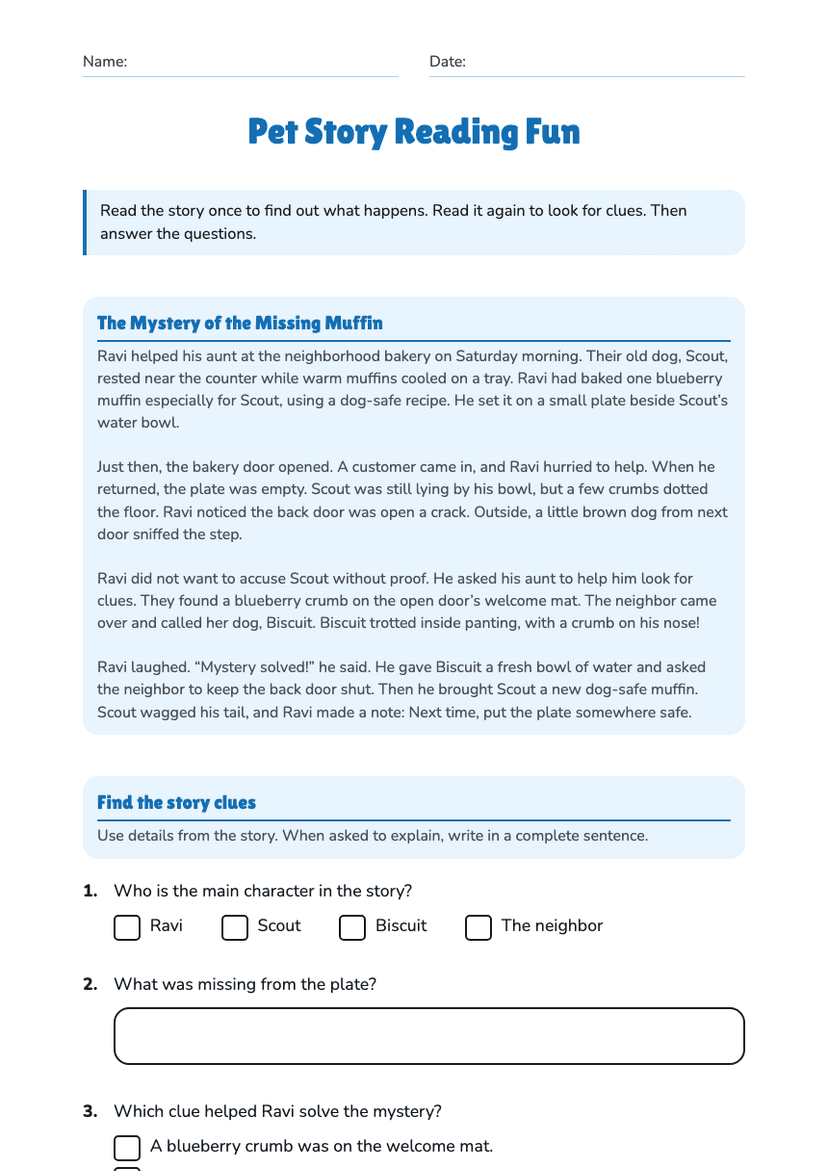 Pet Story Reading Fun