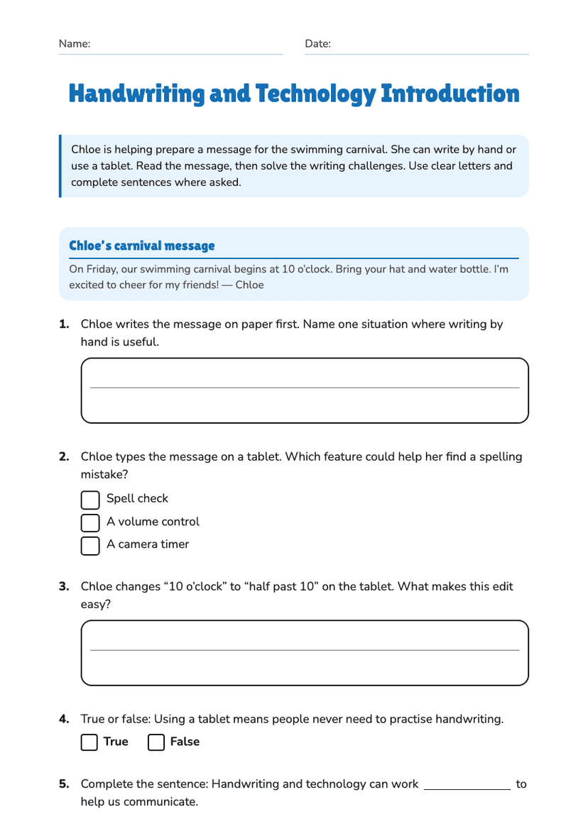 Handwriting and Technology Introduction