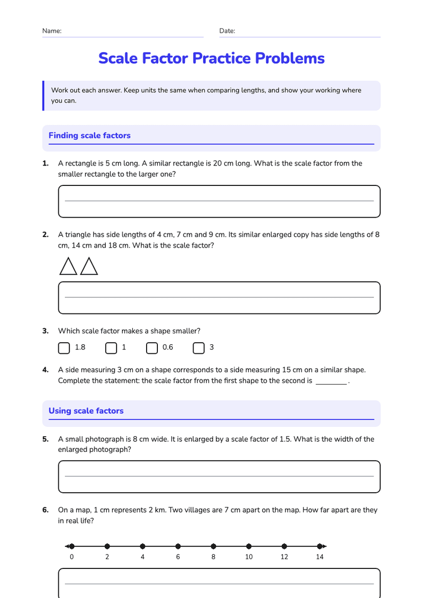 Scale Factor Practice Problems