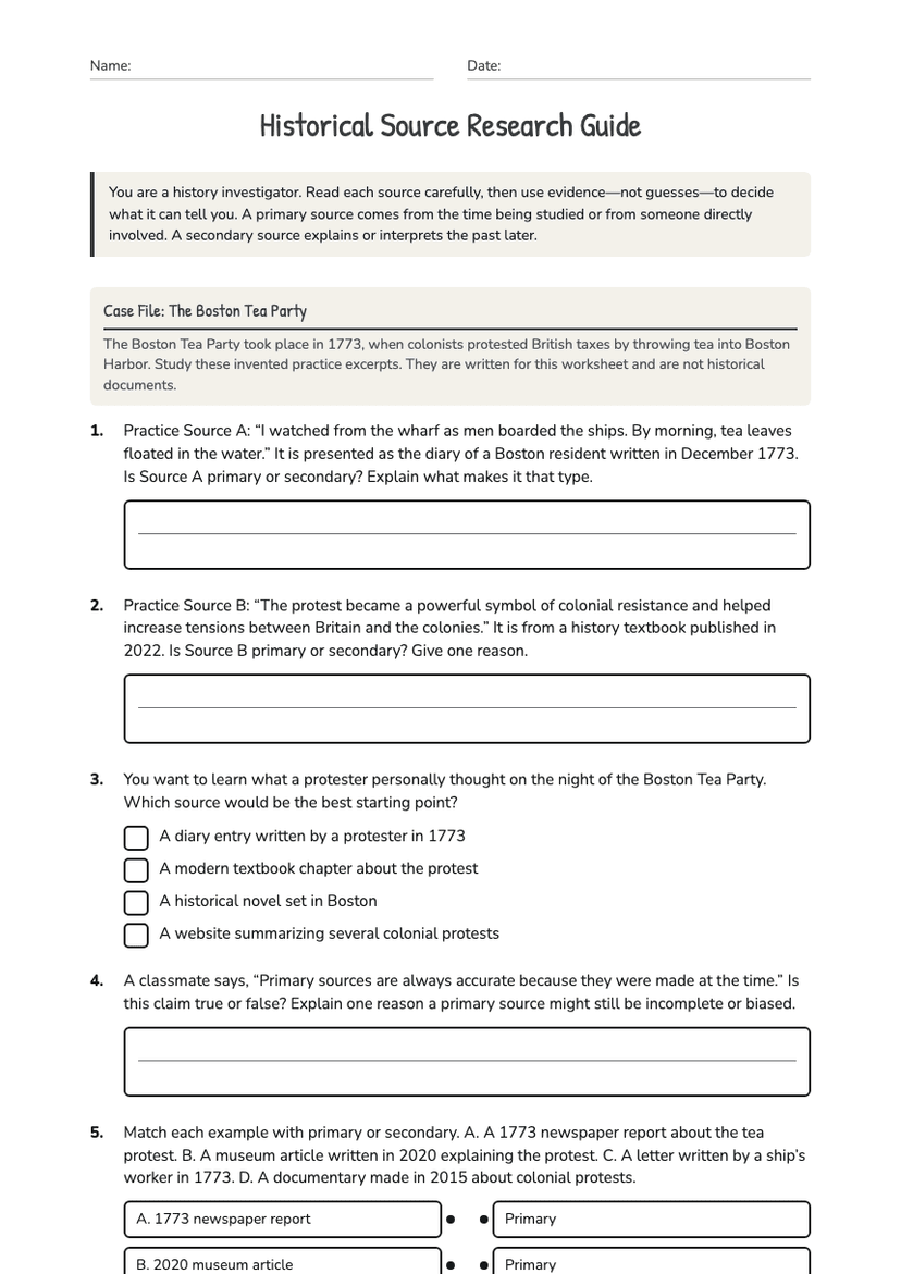 Historical Source Research Guide