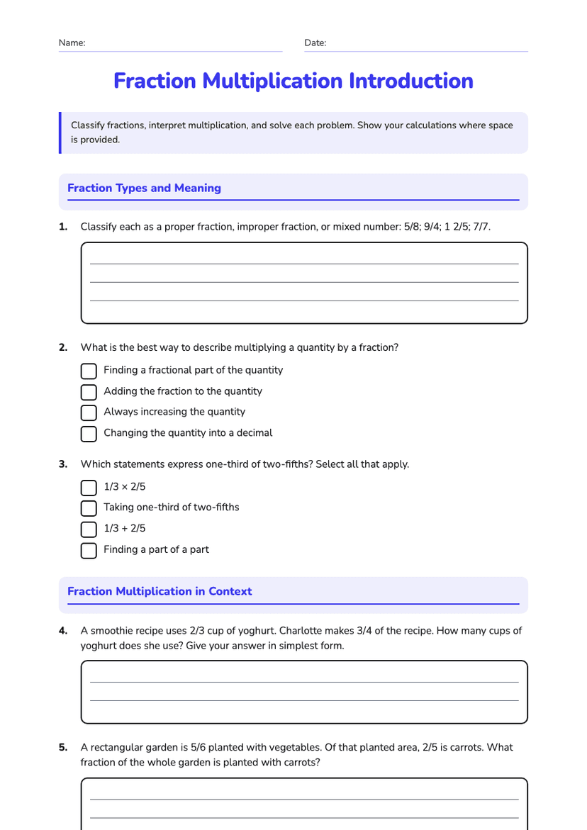 Fraction Multiplication Introduction