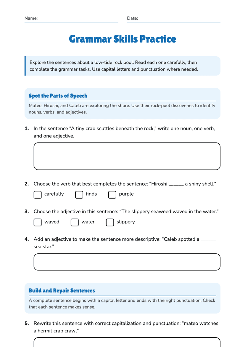 Grammar Skills Practice