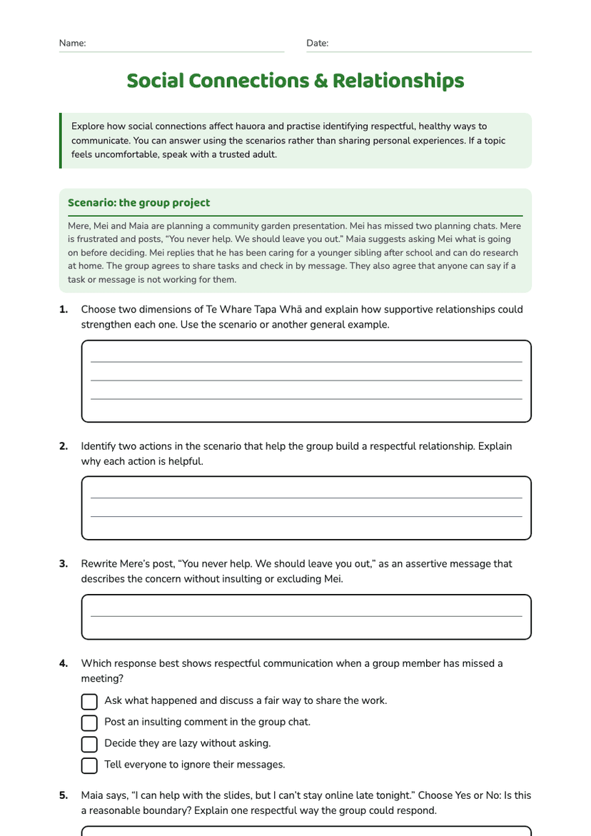 Social Connections & Relationships