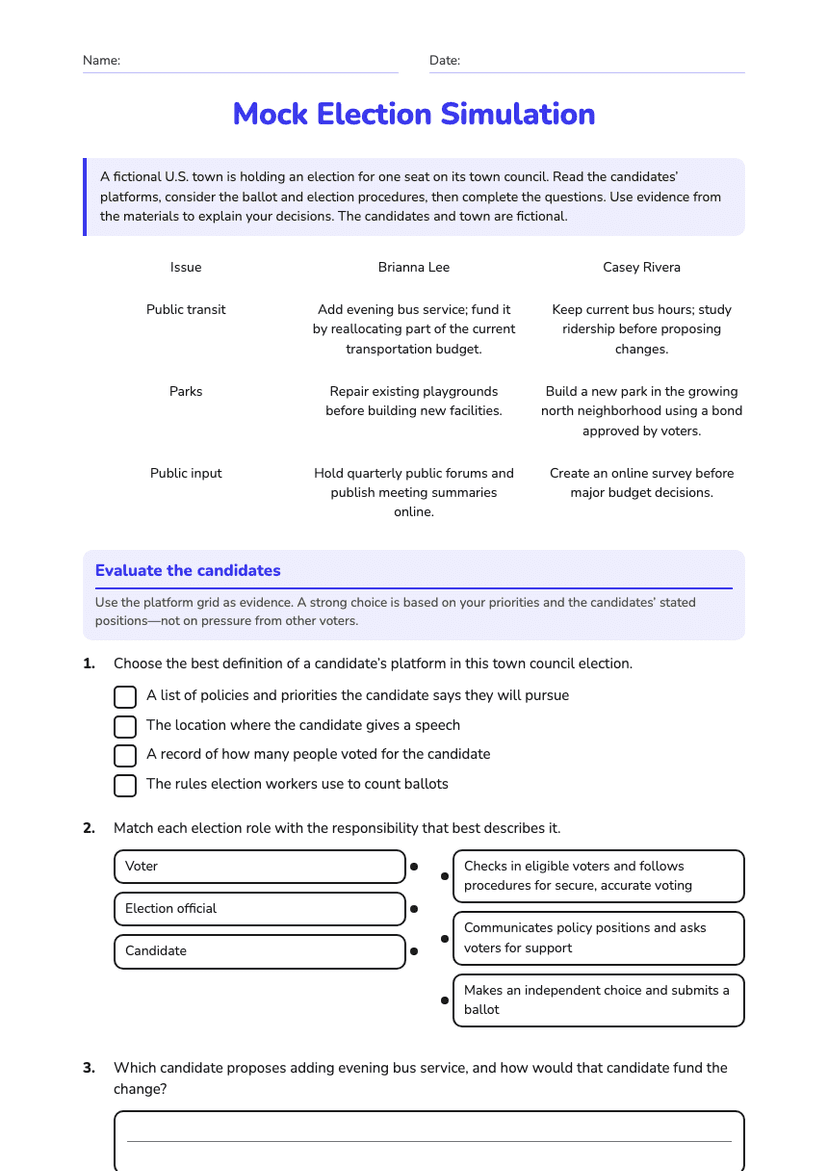 Mock Election Simulation