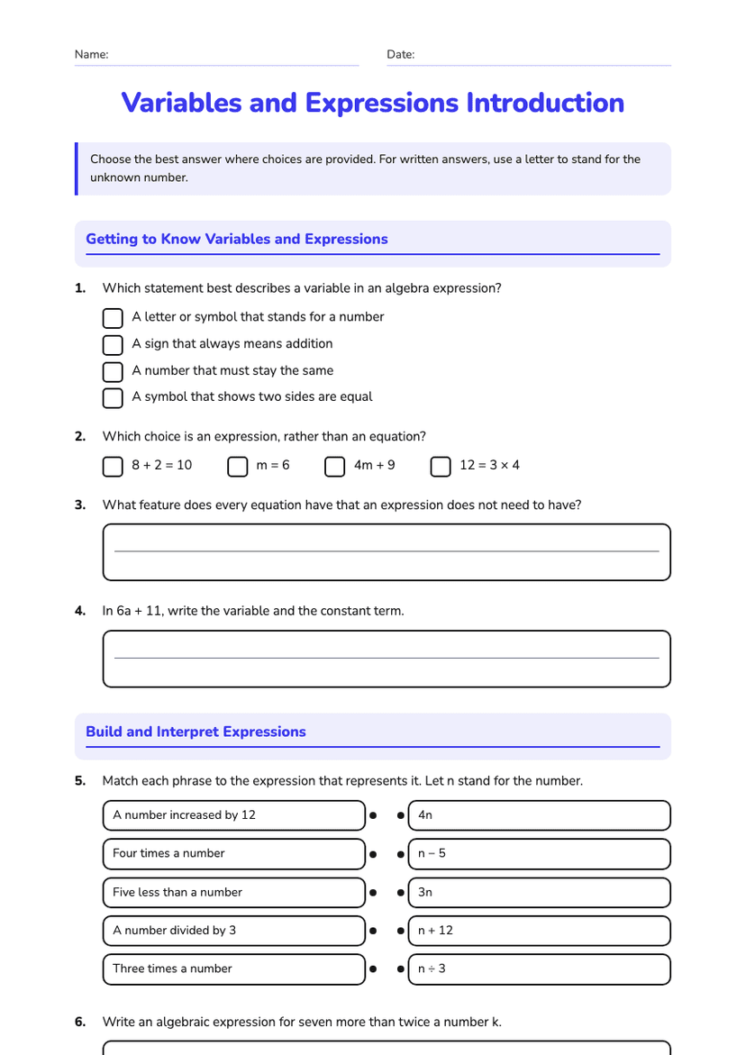 Variables and Expressions Introduction