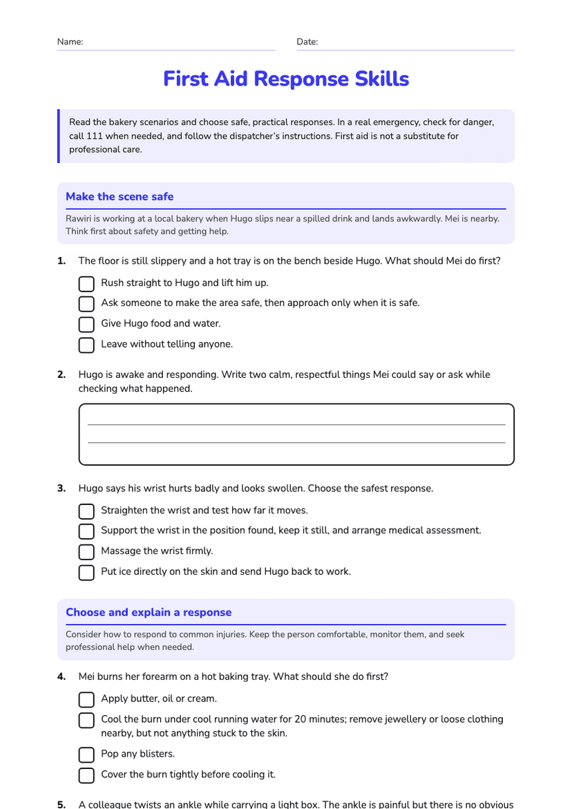 First Aid Response Skills