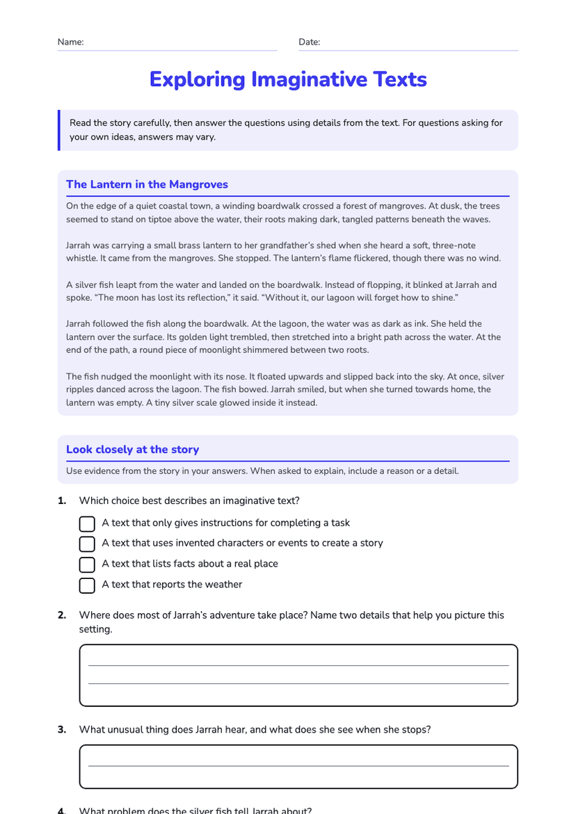 Exploring Imaginative Texts