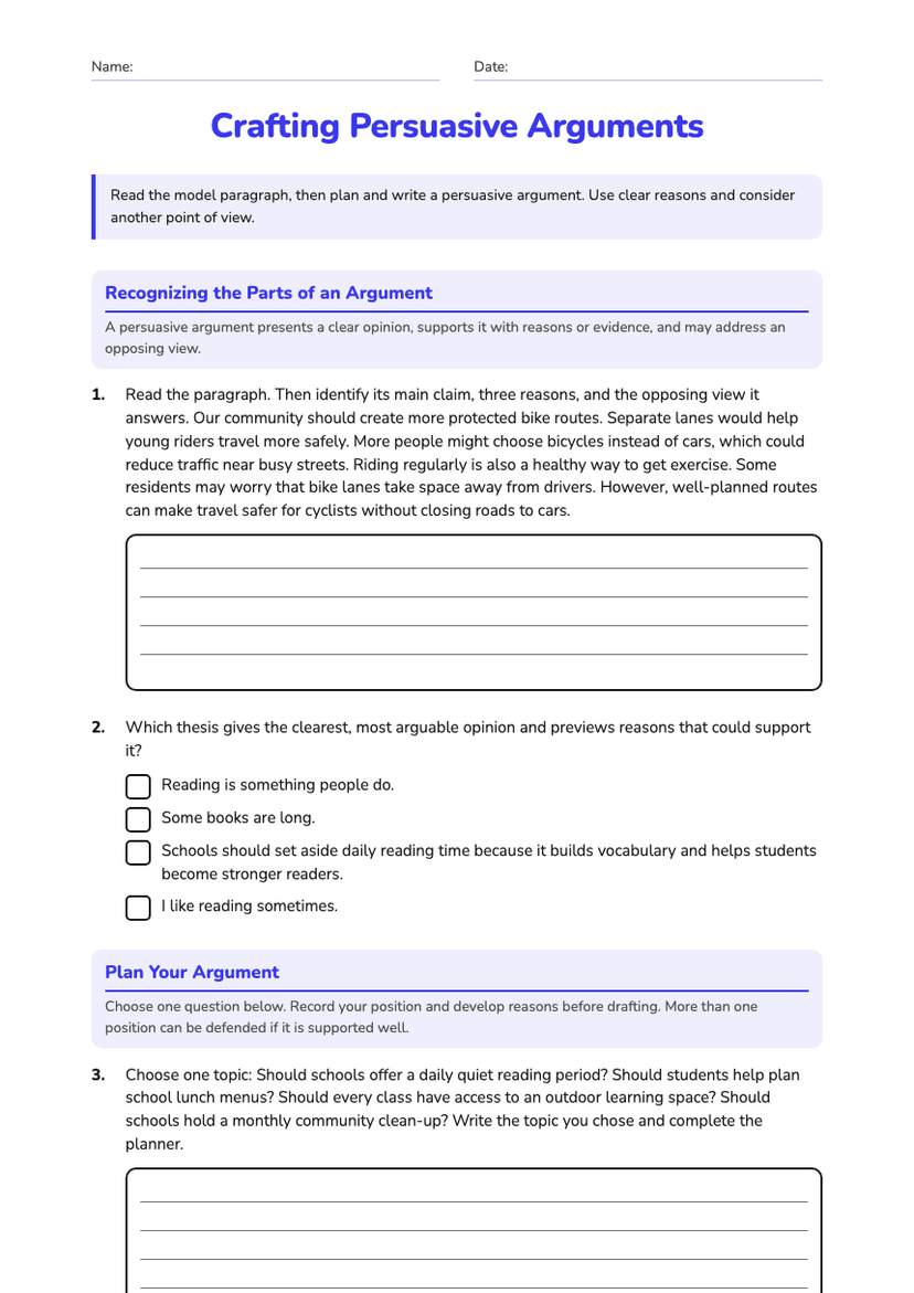 Crafting Persuasive Arguments