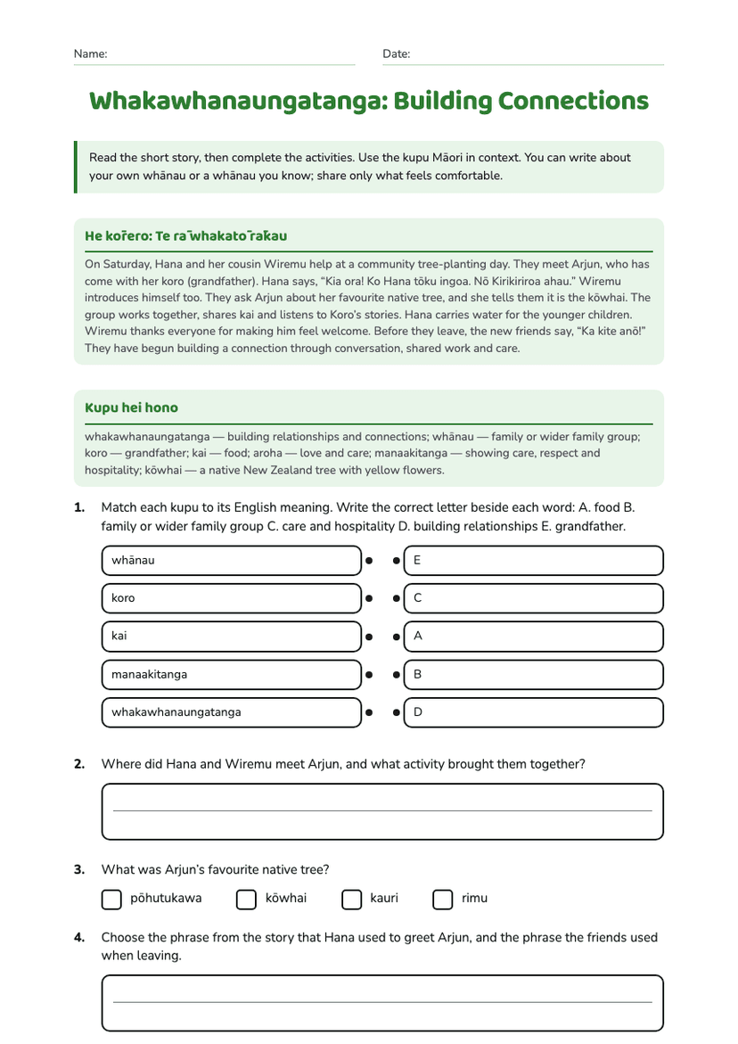 Whakawhanaungatanga: Building Connections
