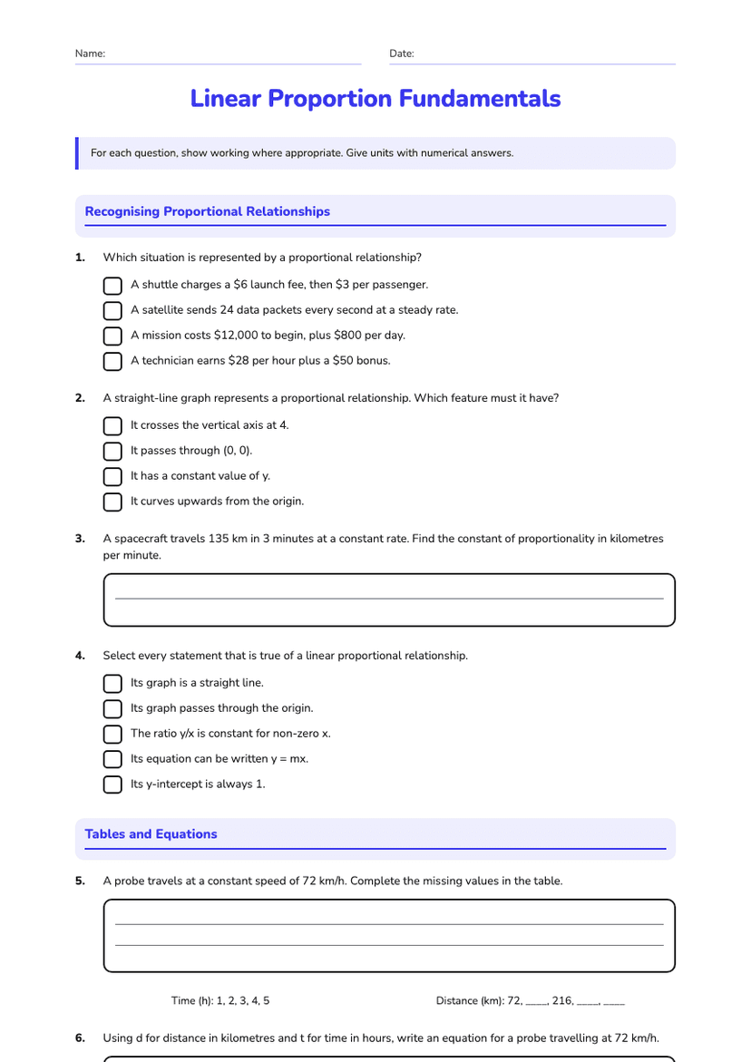 Linear Proportion Fundamentals