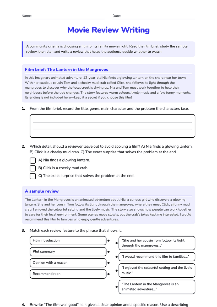 Movie Review Writing