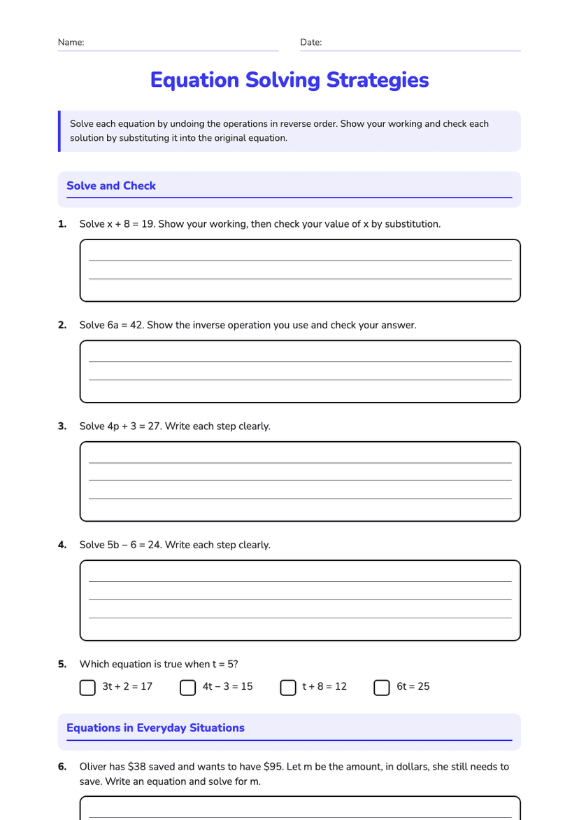 Equation Solving Strategies