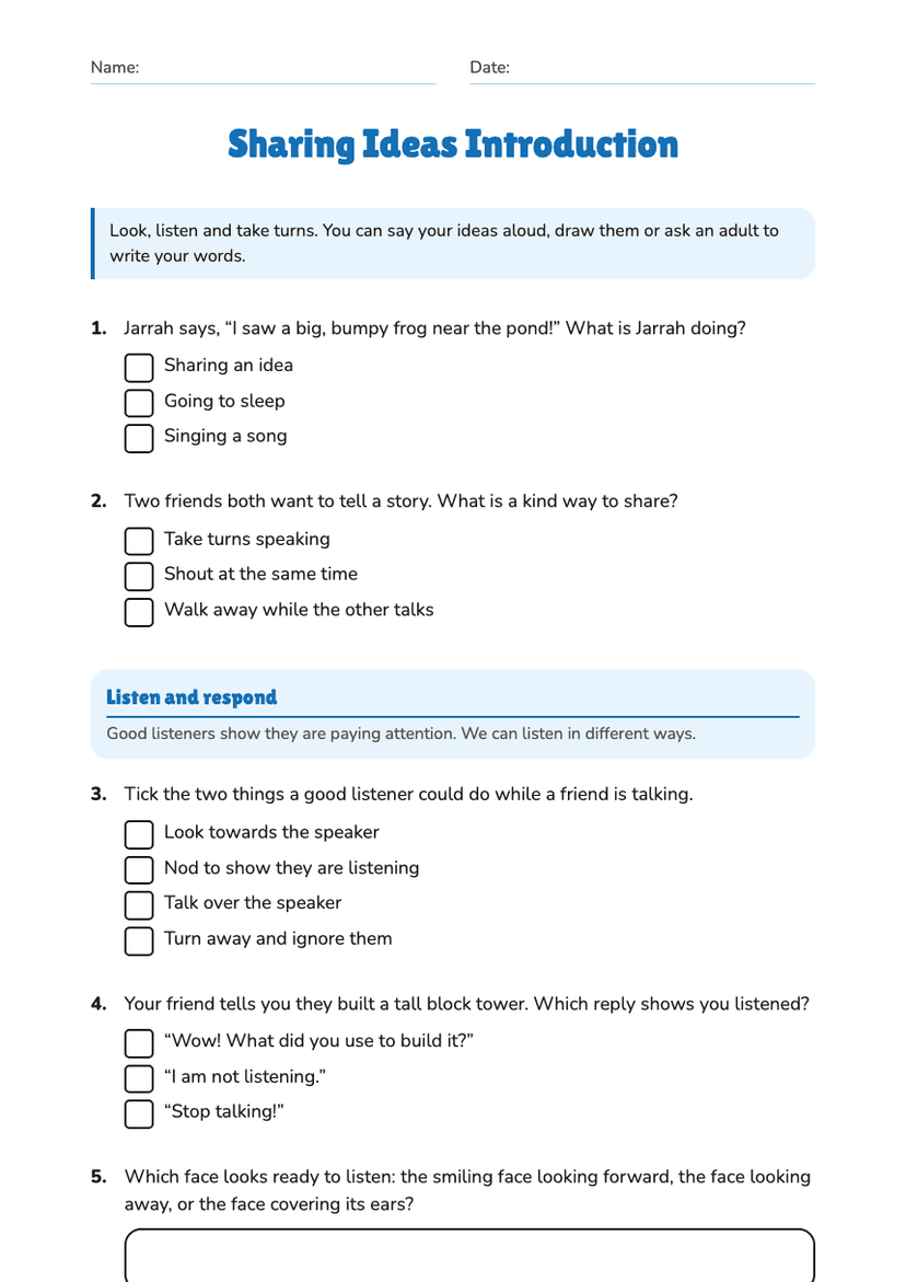 Sharing Ideas Introduction