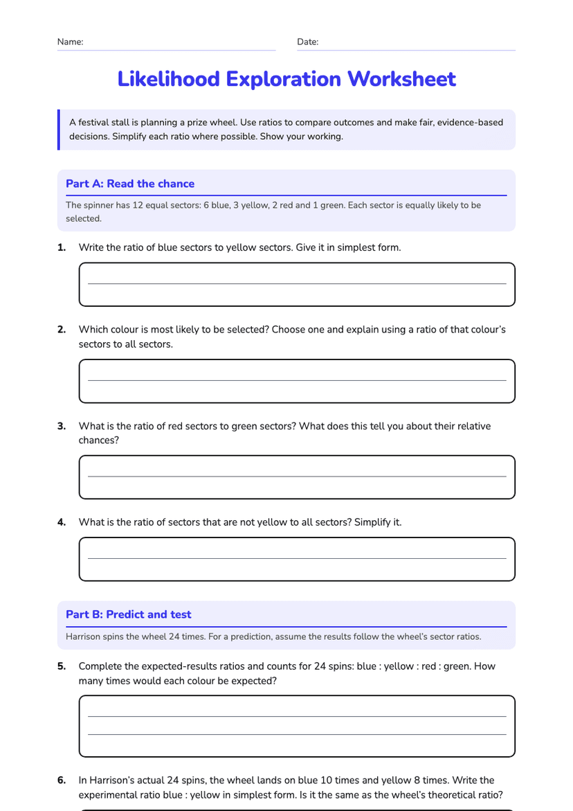 Likelihood Exploration Worksheet