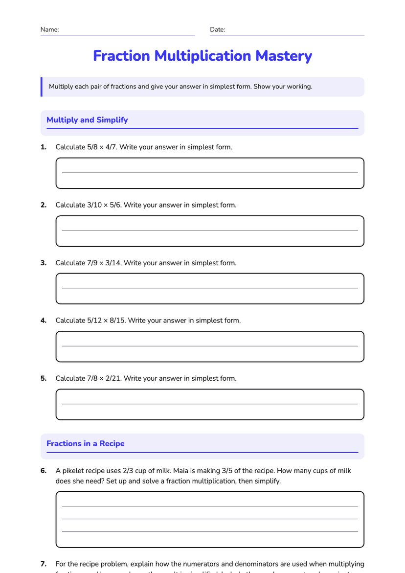 Fraction Multiplication Mastery