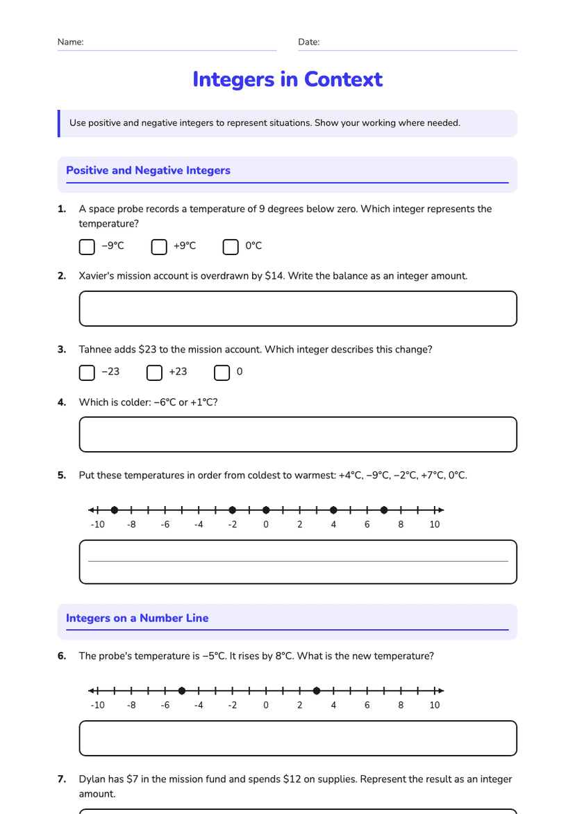Integers in Context