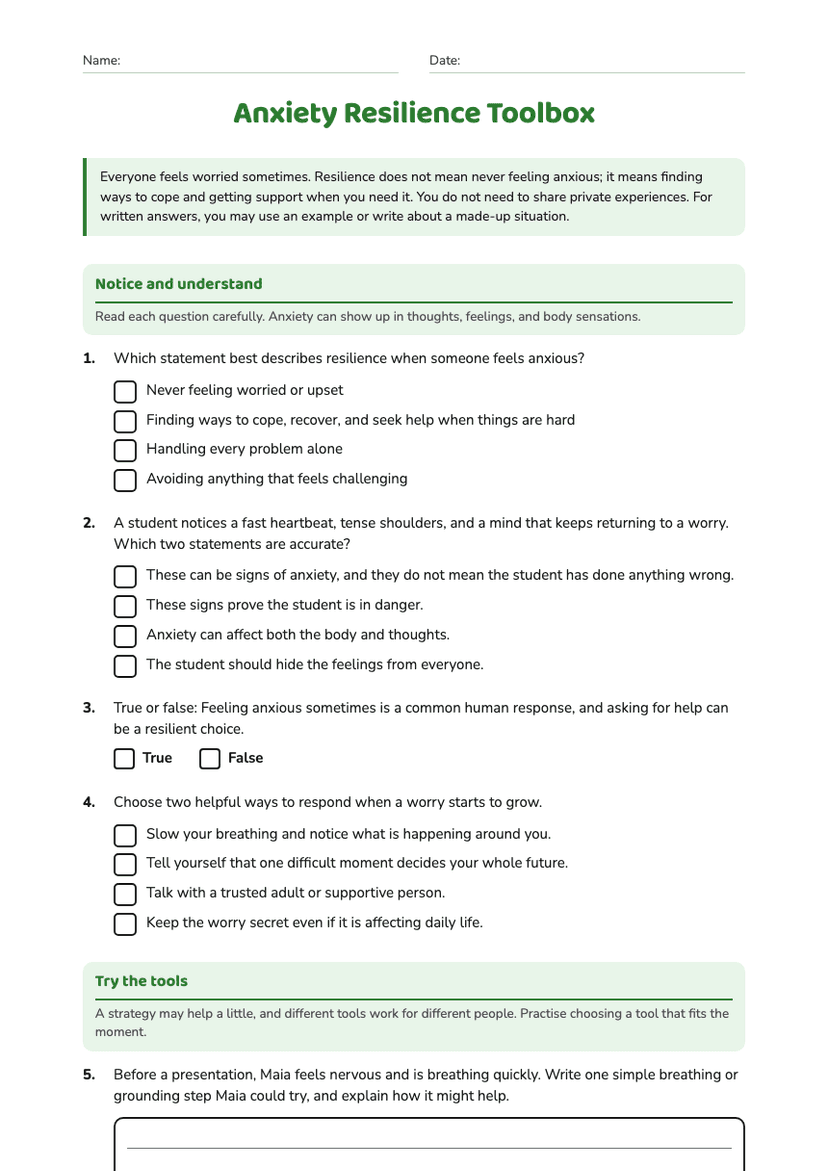 Anxiety Resilience Toolbox