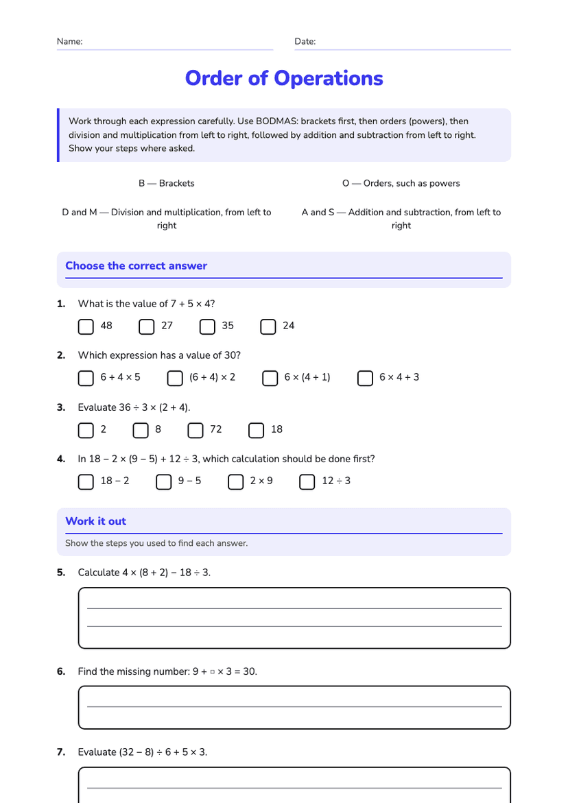 Order of Operations