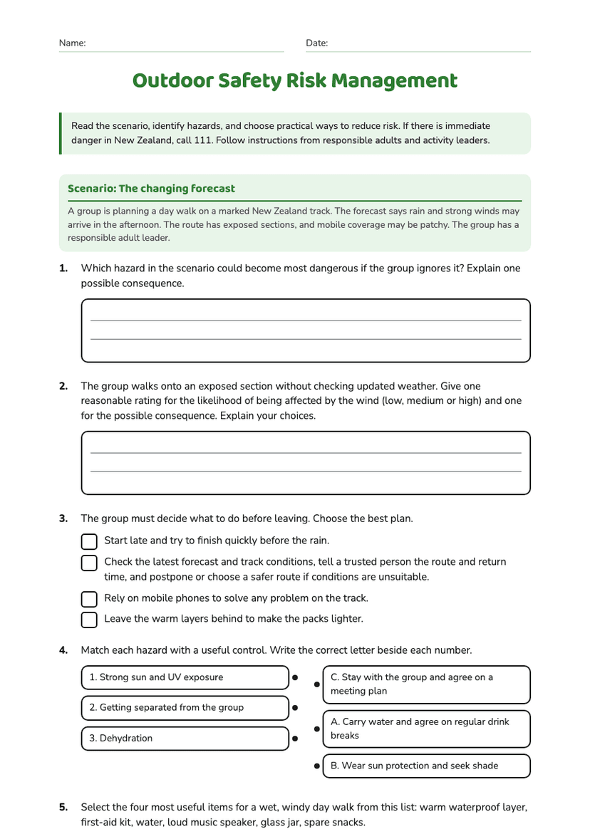 Outdoor Safety Risk Management