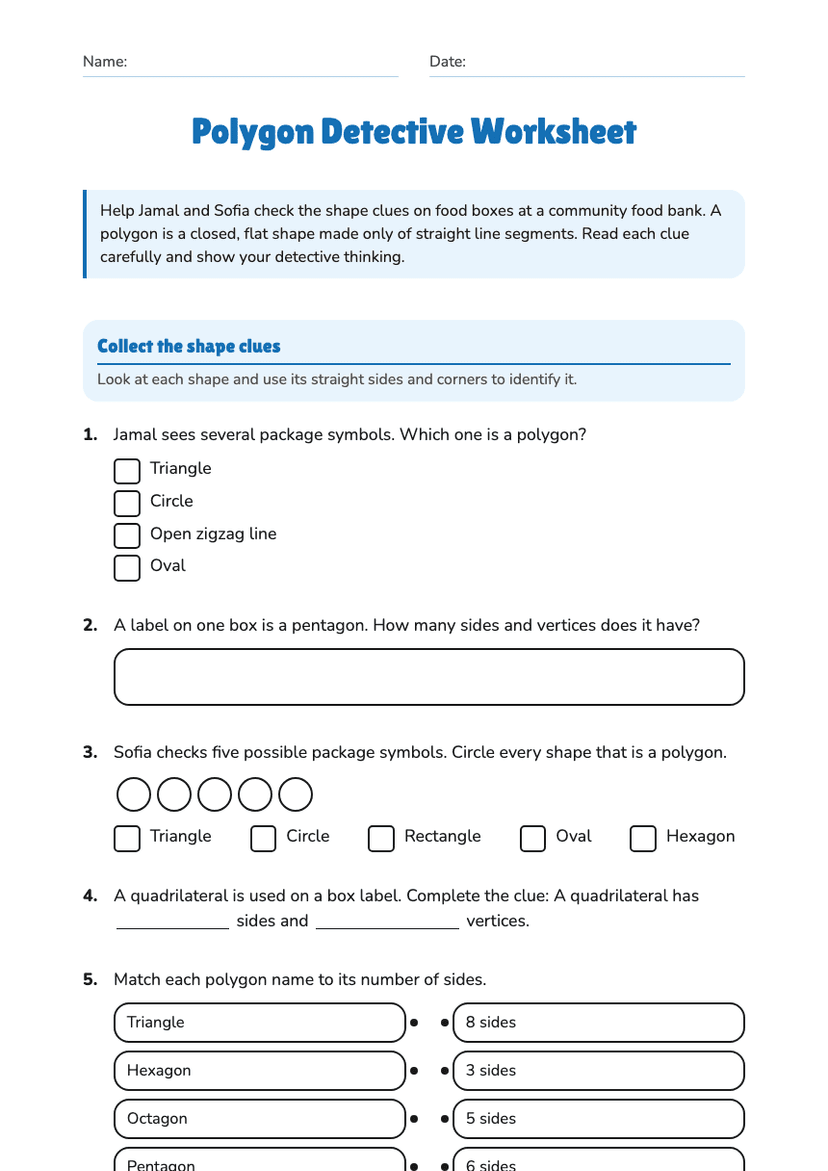 Polygon Detective Worksheet