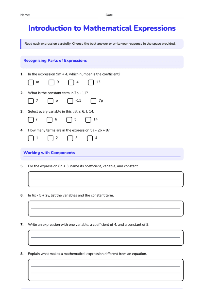 Introduction to Mathematical Expressions
