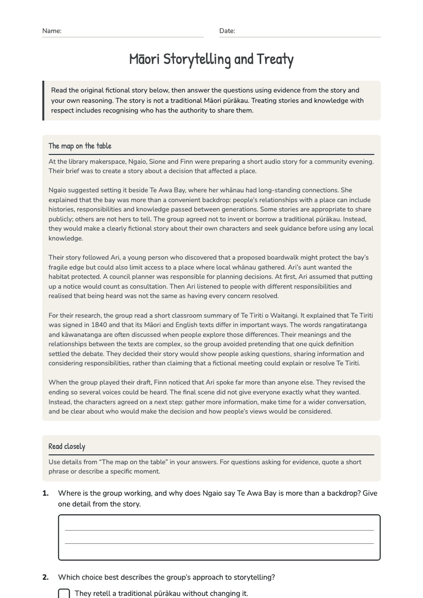 Māori Storytelling and Treaty