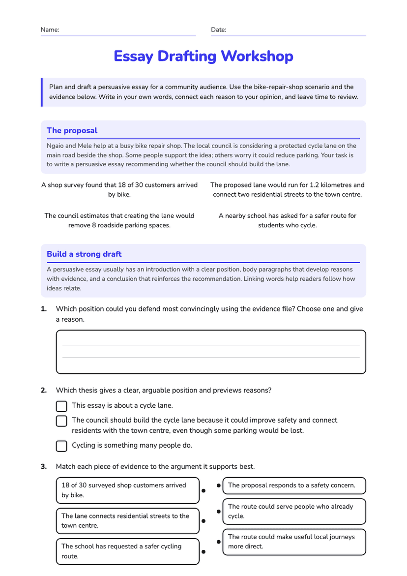 Essay Drafting Workshop