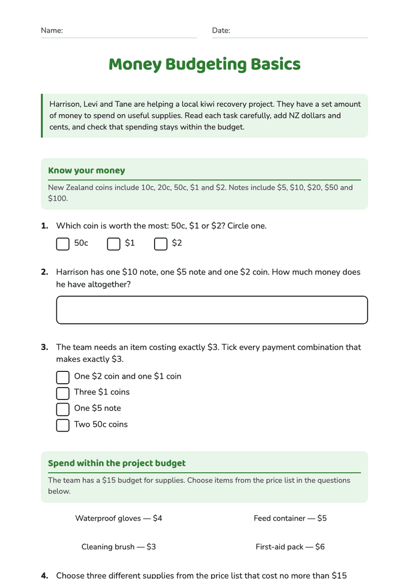 Money Budgeting Basics