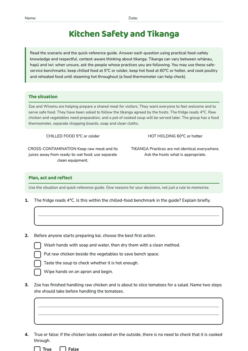 Kitchen Safety and Tikanga