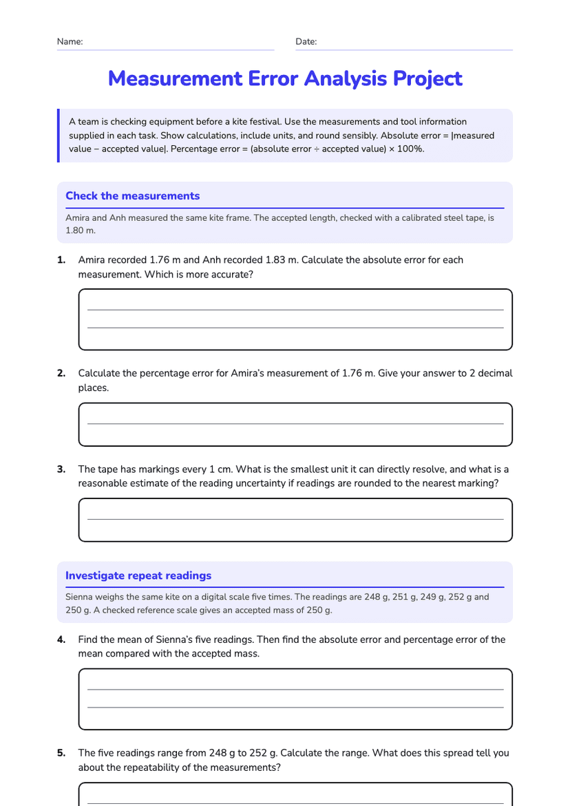 Measurement Error Analysis Project