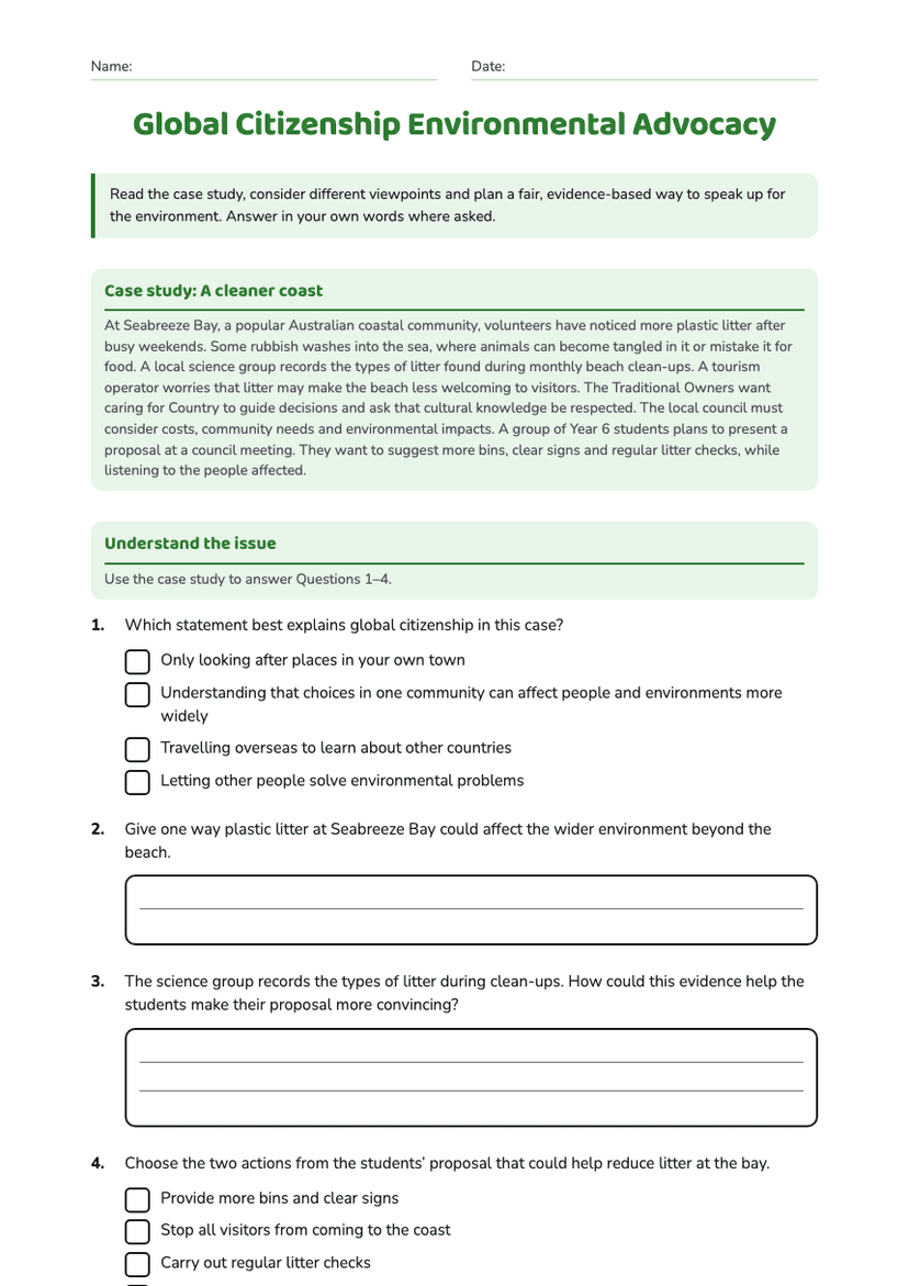 Global Citizenship Environmental Advocacy