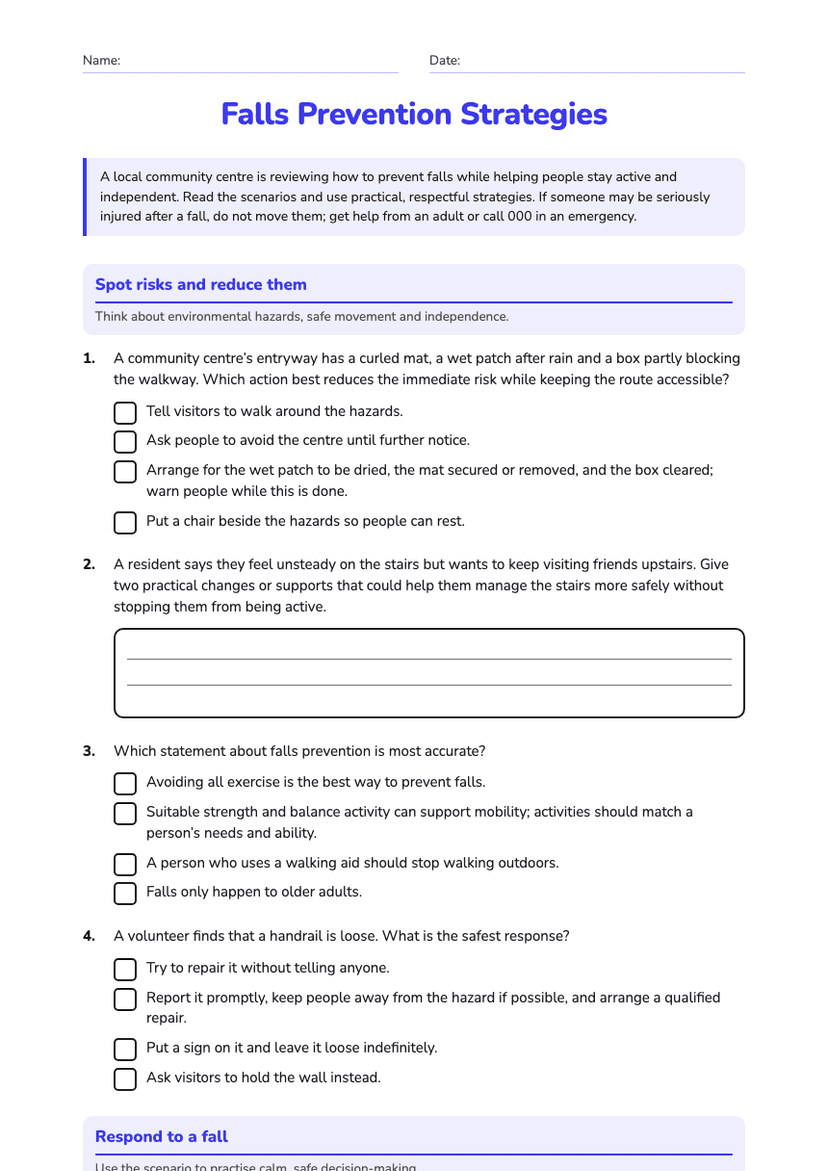 Falls Prevention Strategies