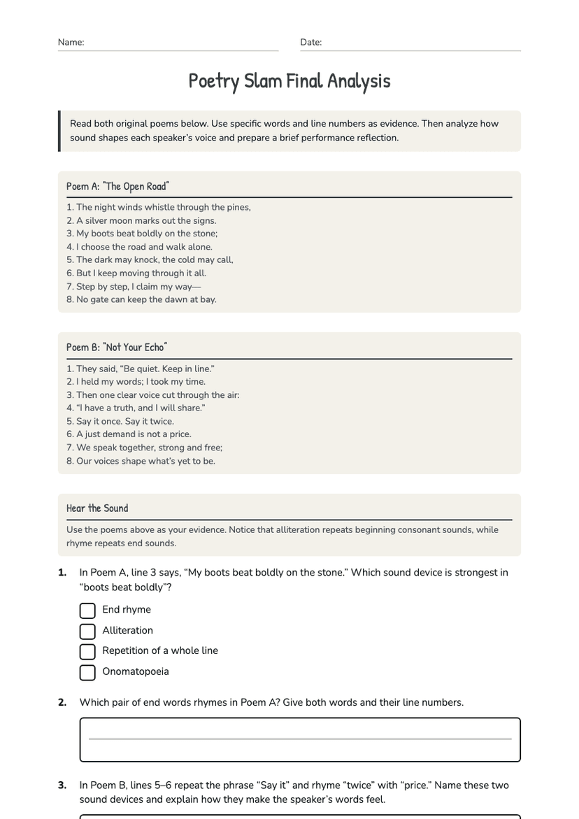Poetry Slam Final Analysis