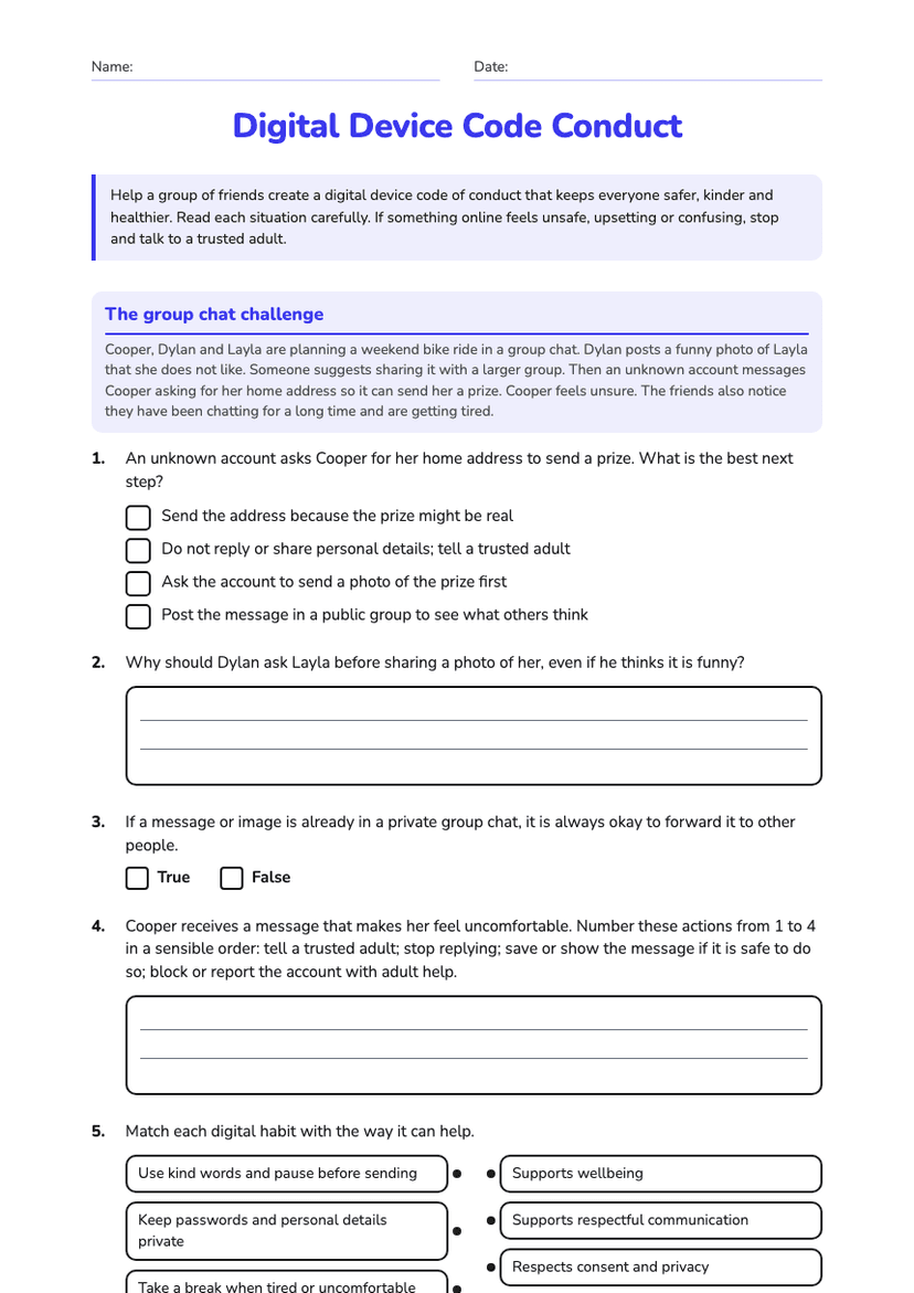 Digital Device Code Conduct