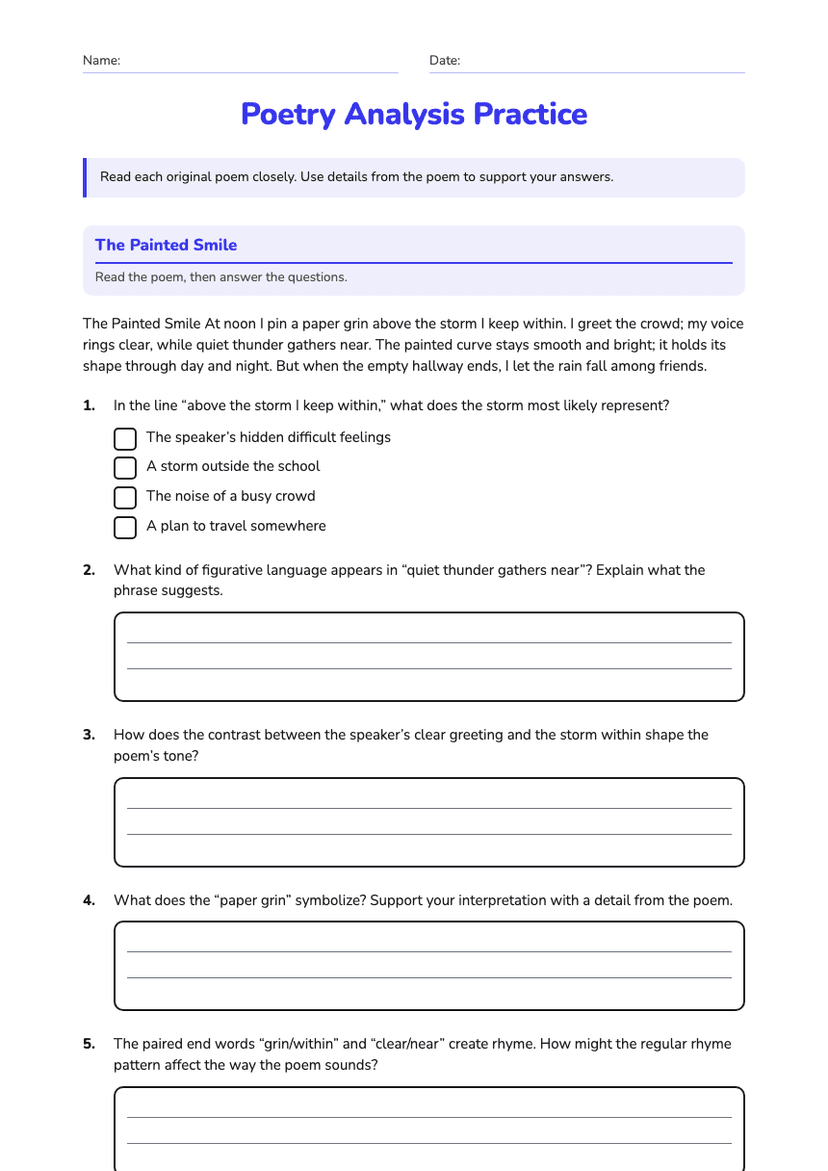 Poetry Analysis Practice