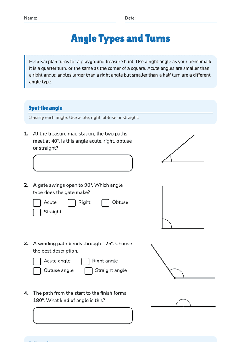 Angle Types and Turns